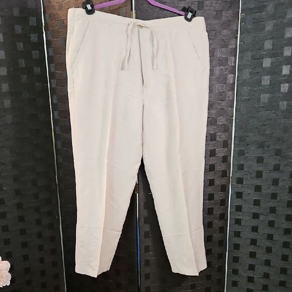 Cubavera Beige Linen Blend Drawstring Pants Men's Size XL - Picture 1 of 8